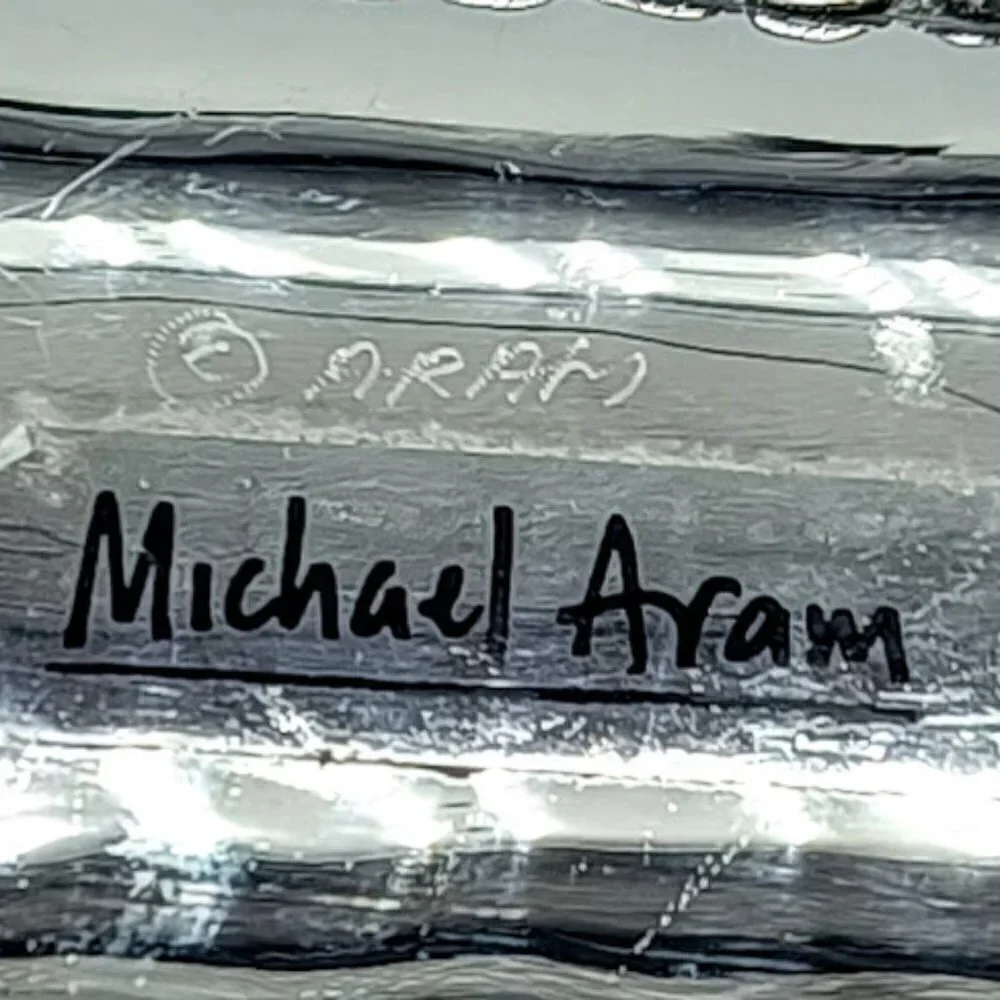 Handmade Michael Aram Molten Narrow Oval Silver Platter Tray - Signed